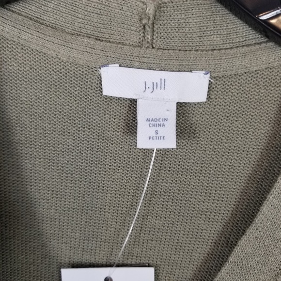J. Jill Women Sage Green Linen Blend Button Front Sweater Dress Petite S NWT - Picture 3 of 7